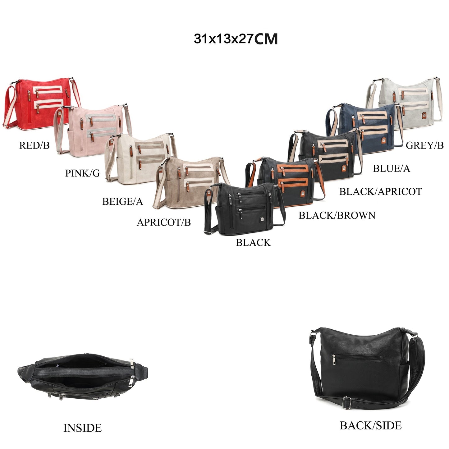 GESSY SPORT BAG IN BLACK/APRICOT