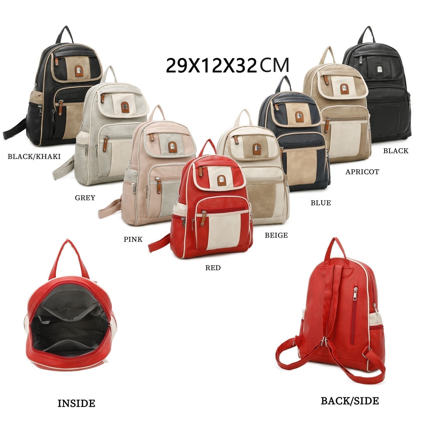 GESSY COLORBLOCK YOUTHFUL BACKPACK IN GREY