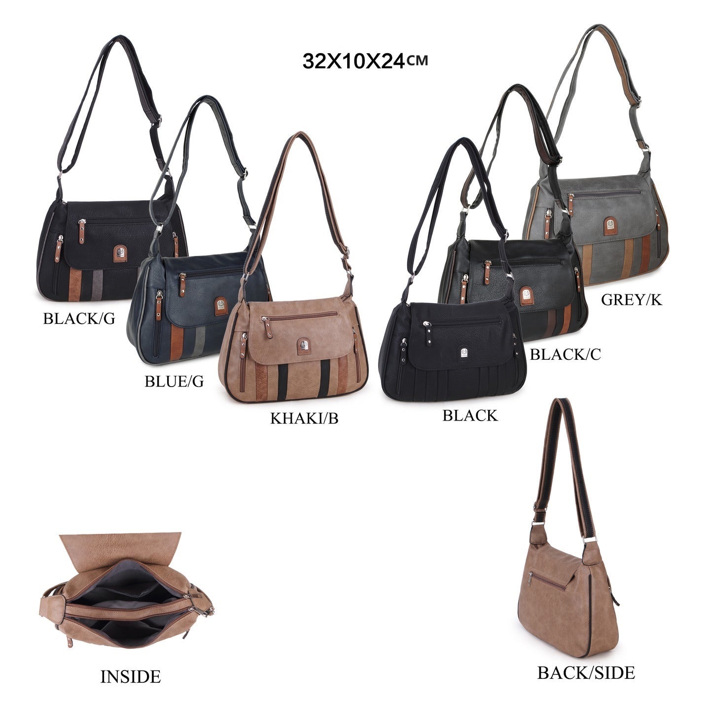 GESSY BIG CAPACITY HANDBAG IN BLACK