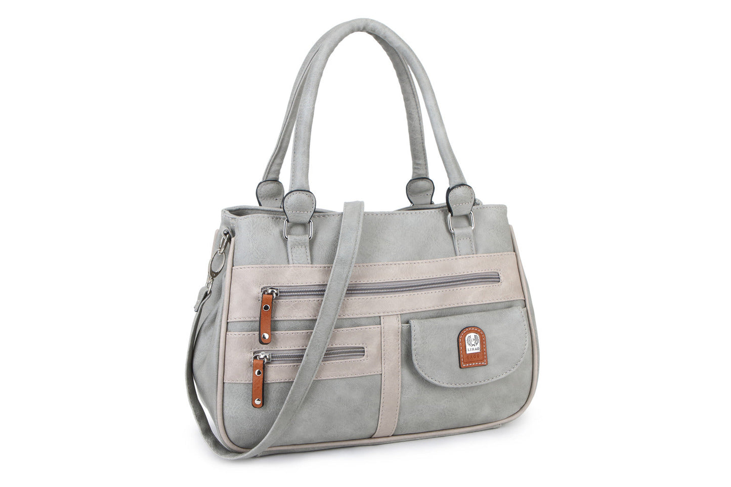 GESSY COLORBLOCK ZIP BAG IN GREY