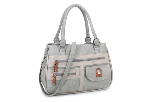 GESSY COLORBLOCK ZIP BAG IN GREY