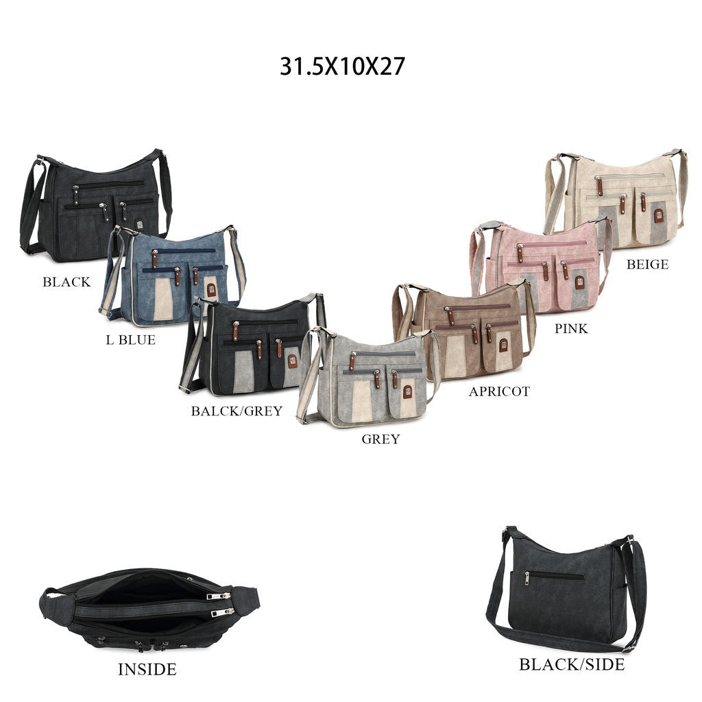 GESSY YOUTHFUL SQUARE HANDBAG IN BLACK/GREY