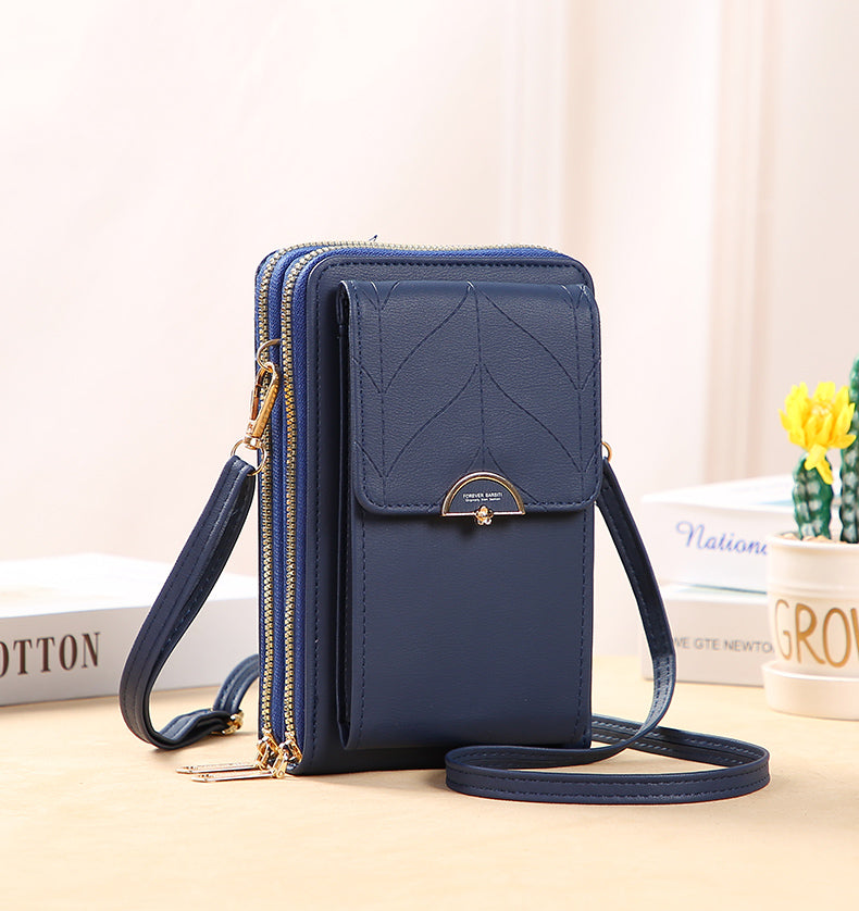 GESSY ZIP MULTI-LAYER CROSSBODY PHONE BAG WITH FLAP CARDHOLDER