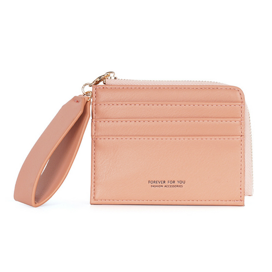 GESSY MULTI-LAYER CARD HOLDER WITH WIDE LANYARD IN PINK