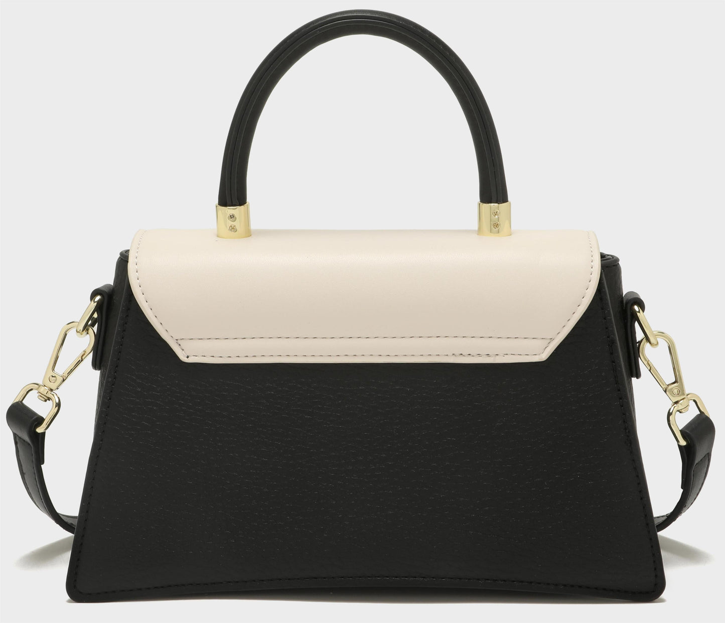 GESSY COLORBLOCK TOP HANDEL FLOWER BUTTON FLAP HANDBAG