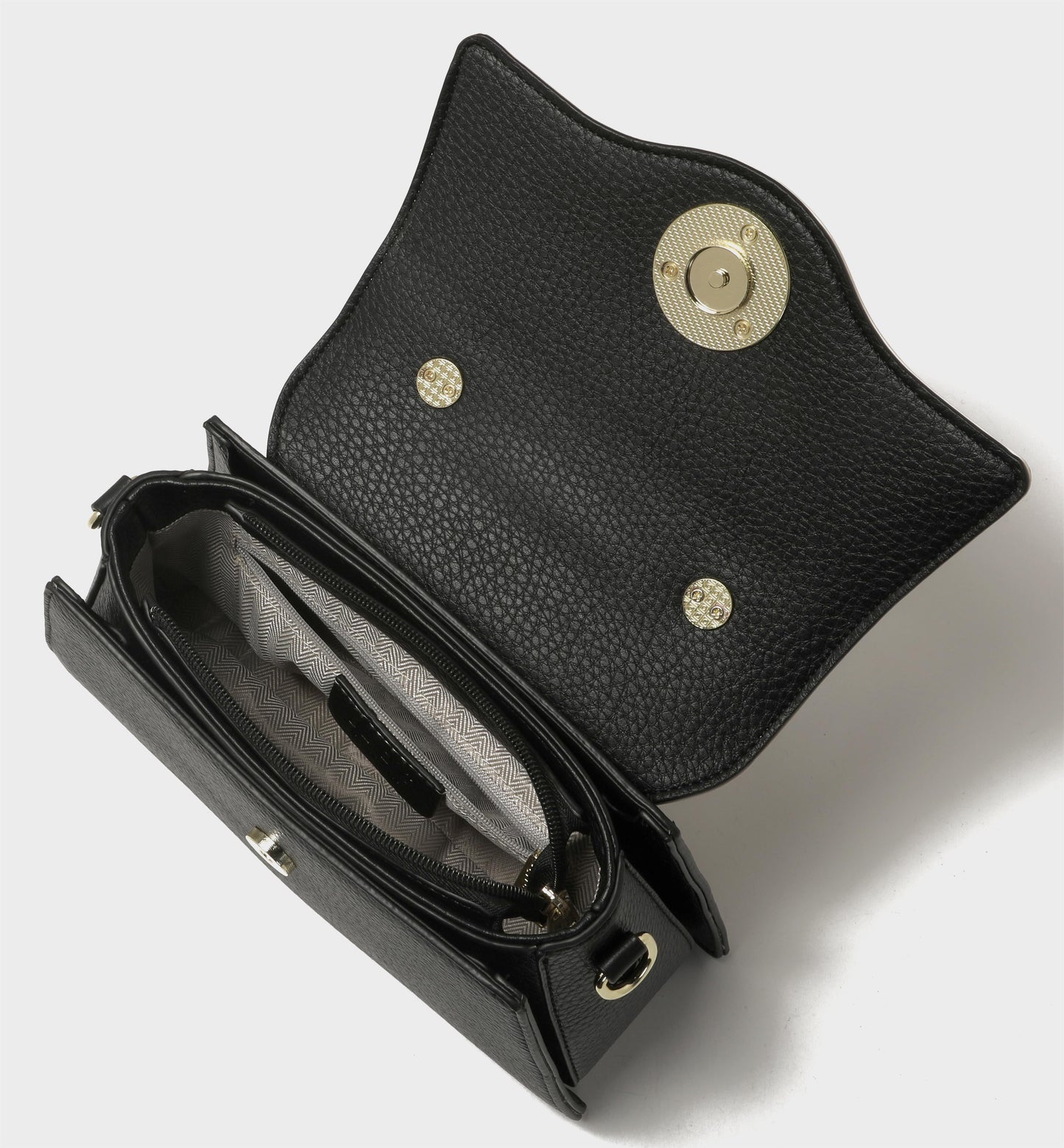 GESSY COLORBLOCK TOP HANDEL FLOWER BUTTON FLAP HANDBAG