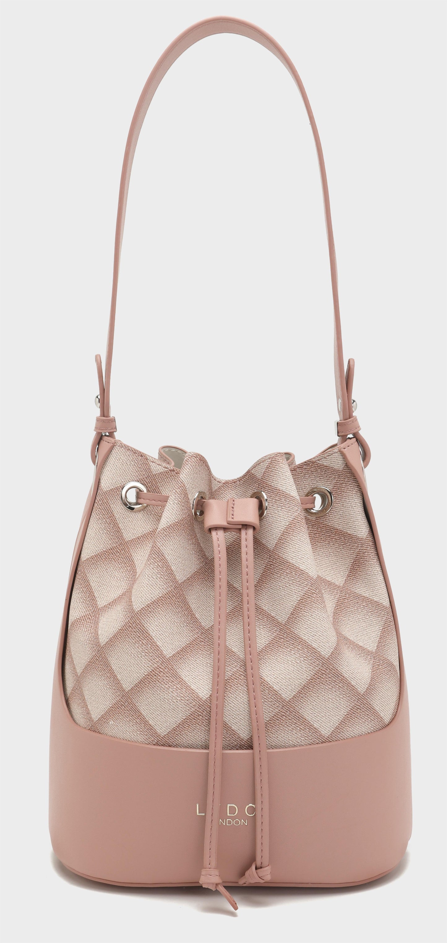 LYDC LATTICE DRAWSTRING BUCKET HANDBAG