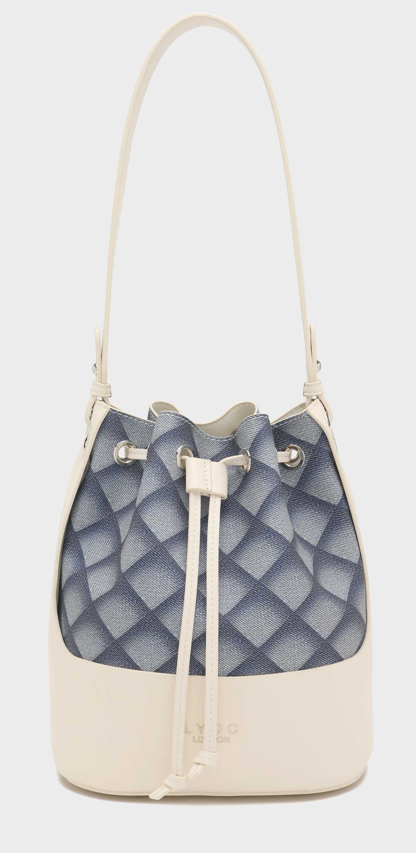 LYDC LATTICE DRAWSTRING BUCKET HANDBAG
