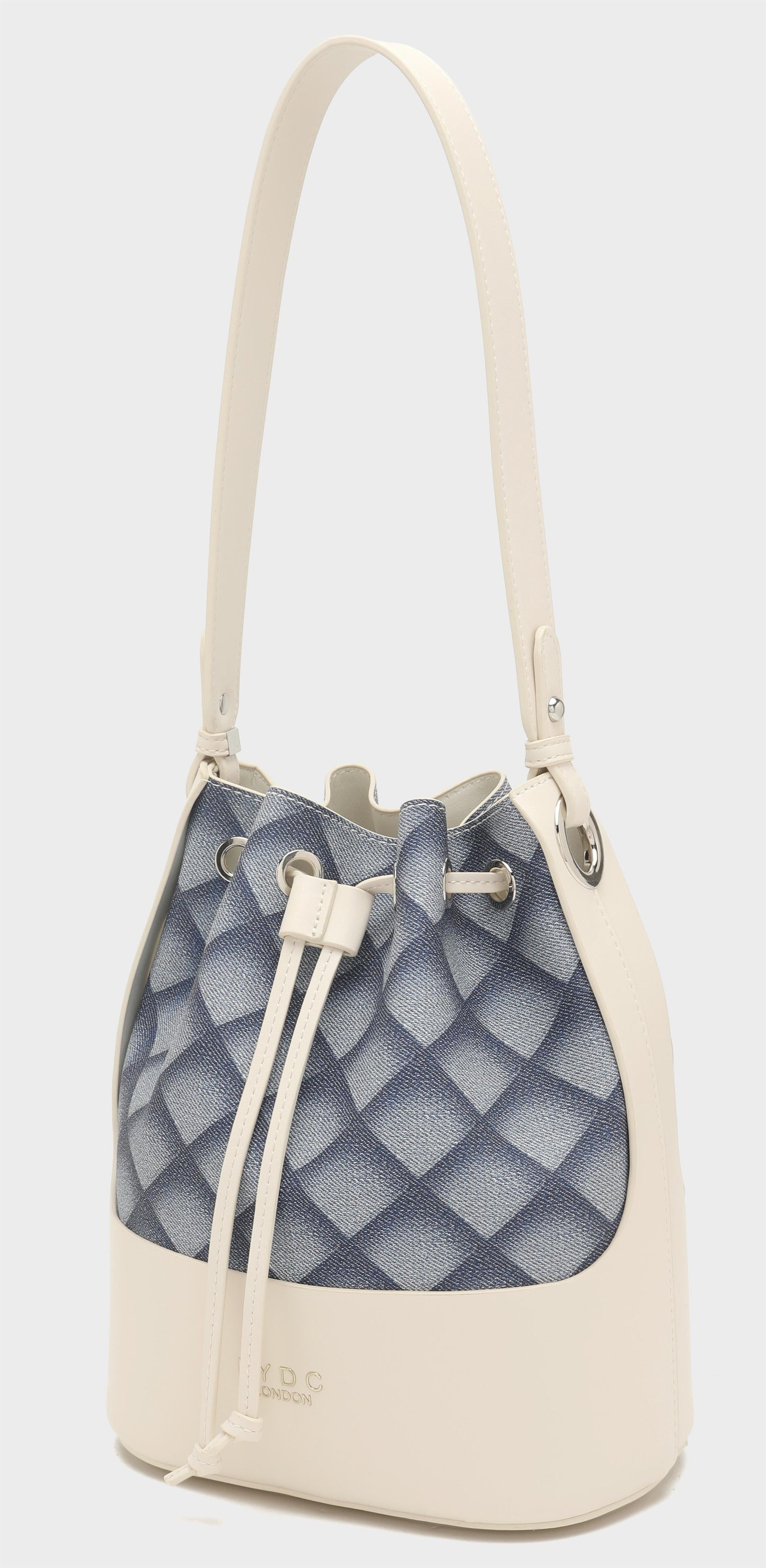 LYDC LATTICE DRAWSTRING BUCKET HANDBAG