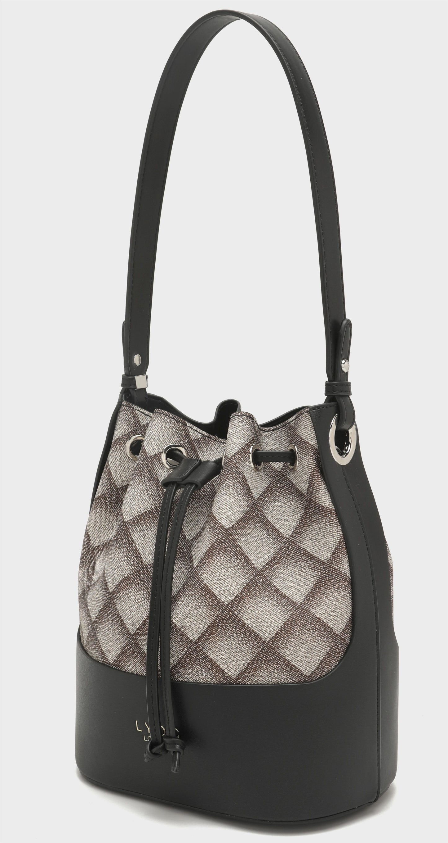 LYDC LATTICE DRAWSTRING BUCKET HANDBAG