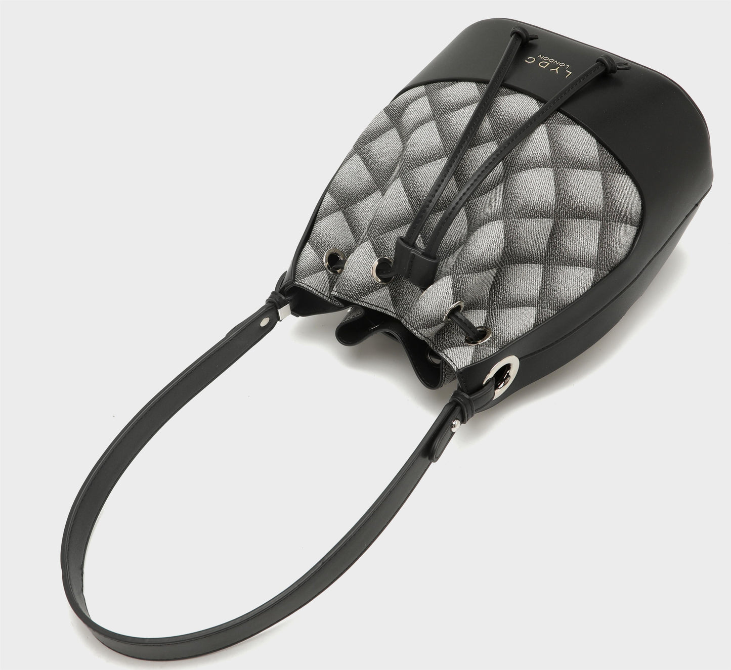 LYDC LATTICE DRAWSTRING BUCKET HANDBAG