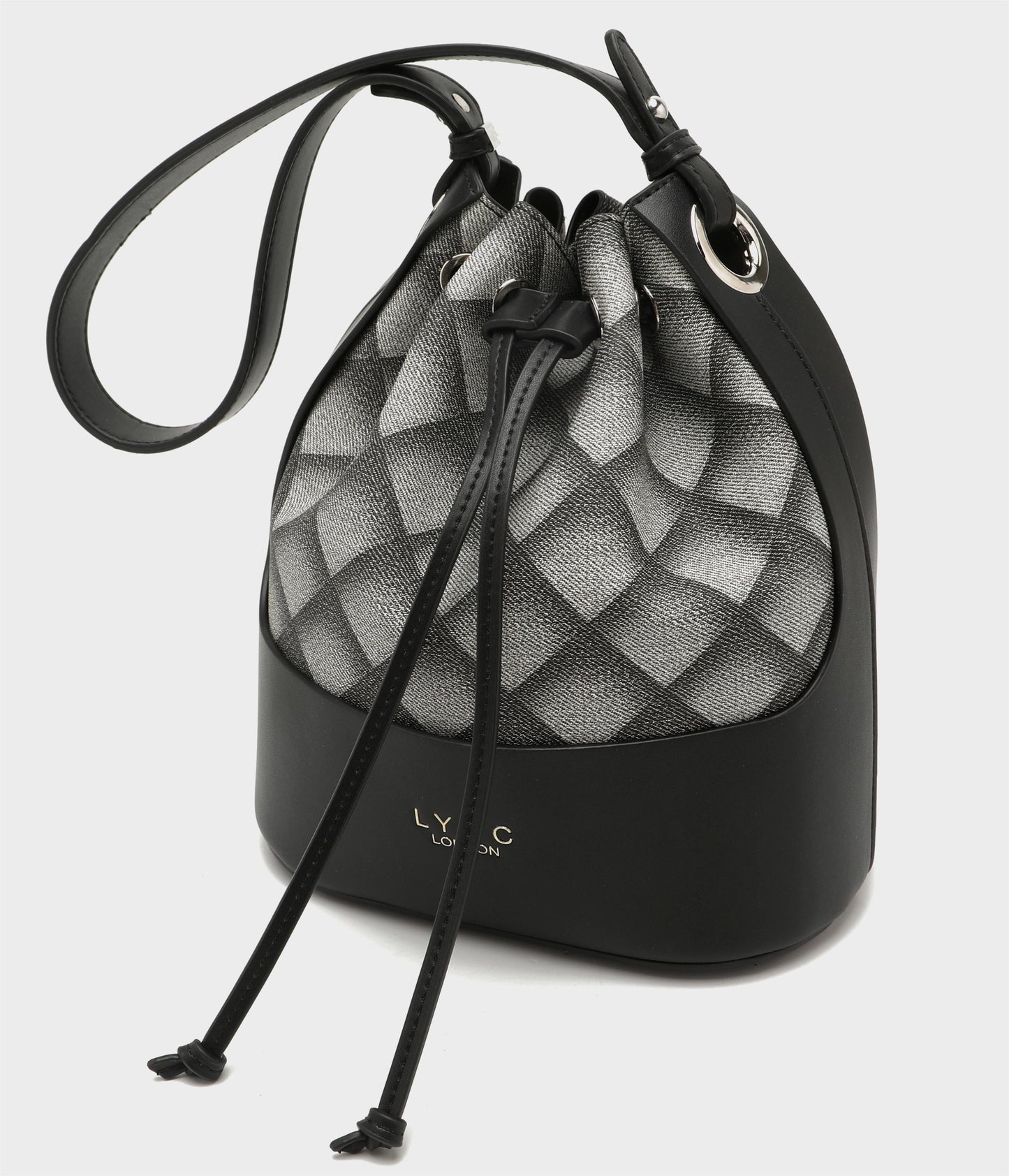 LYDC LATTICE DRAWSTRING BUCKET HANDBAG