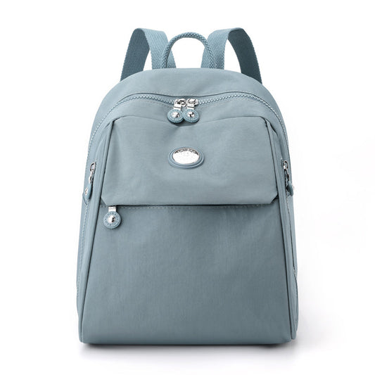 GESSY NYLON MULTI-LAYER WATERPROOF BACKPACK IN L.BLUE