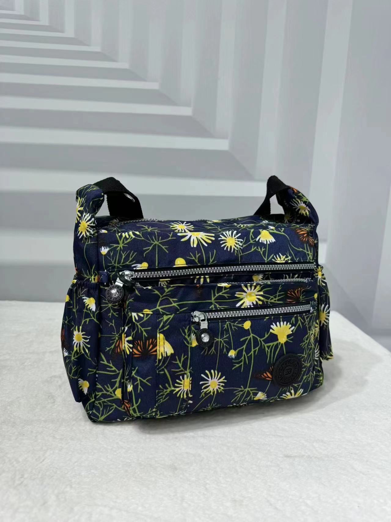 GESSY SUNFLOWER PRINT WATERPROOF UNISEX NYLON CROSSBODY BAG