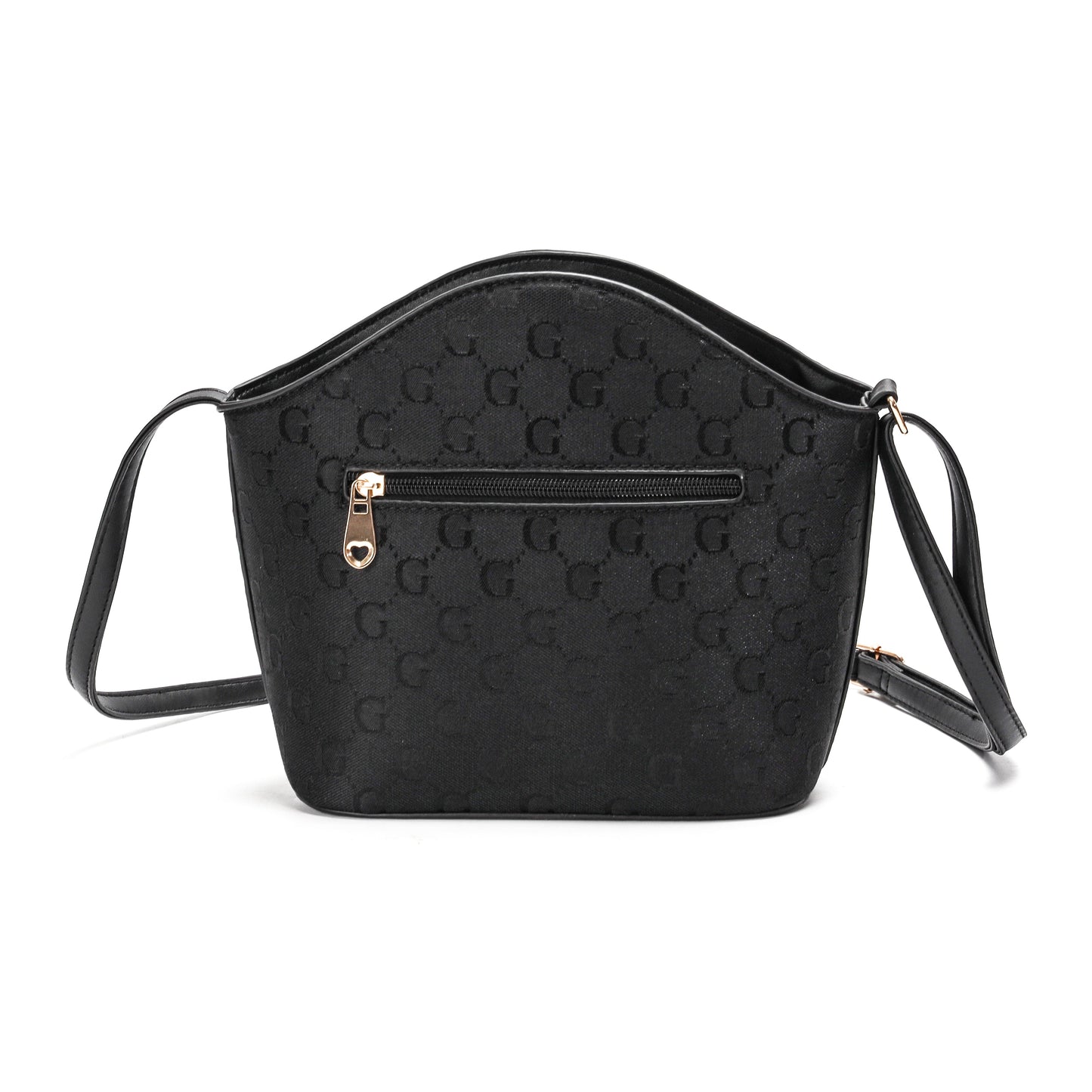 GESSY LOGO PRINT CROSSBODY BAG IN BLACK