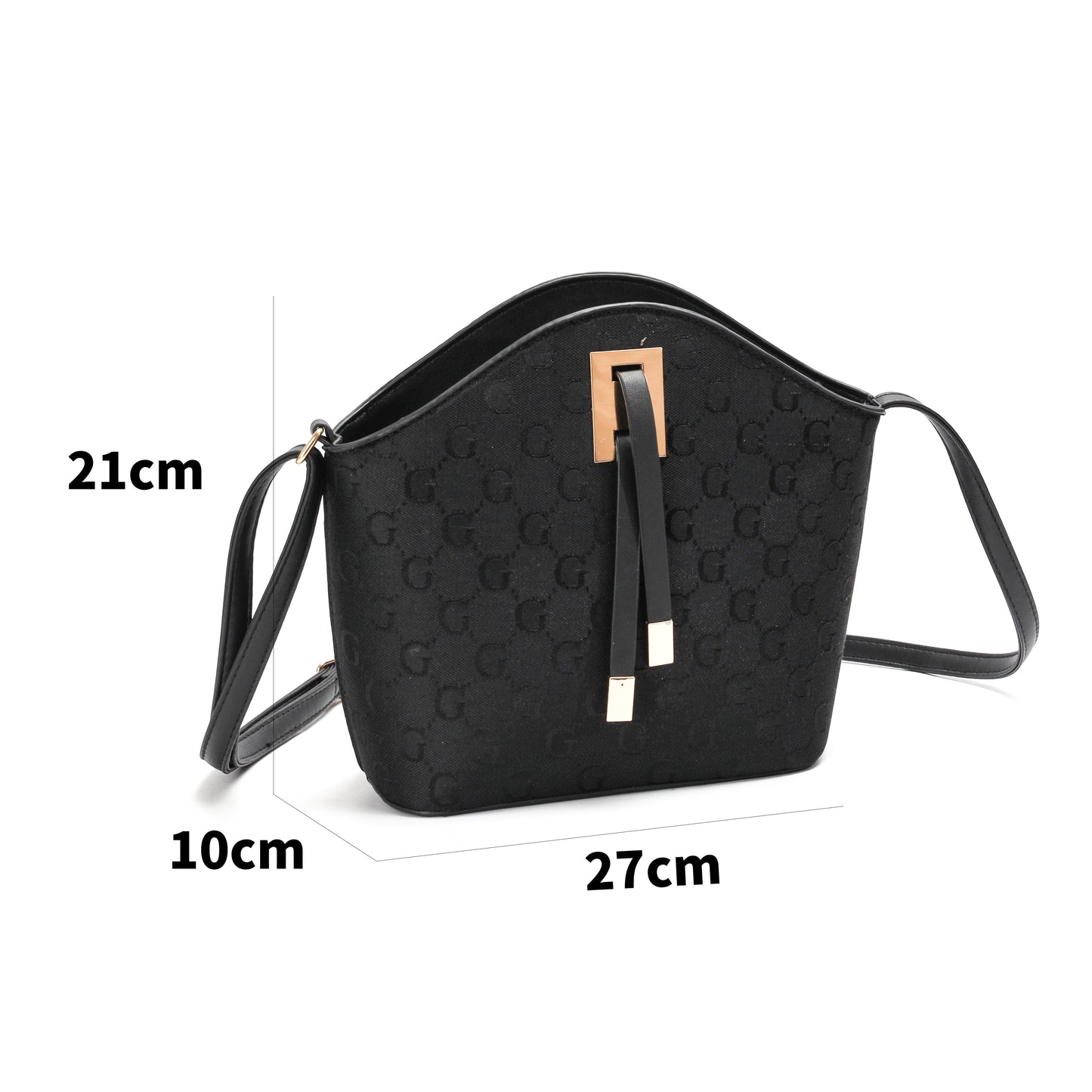 GESSY LOGO PRINT CROSSBODY BAG IN BLACK