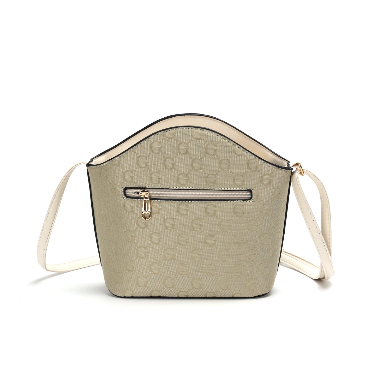 GESSY LOGO PRINT CROSSBODY BAG IN CREAM