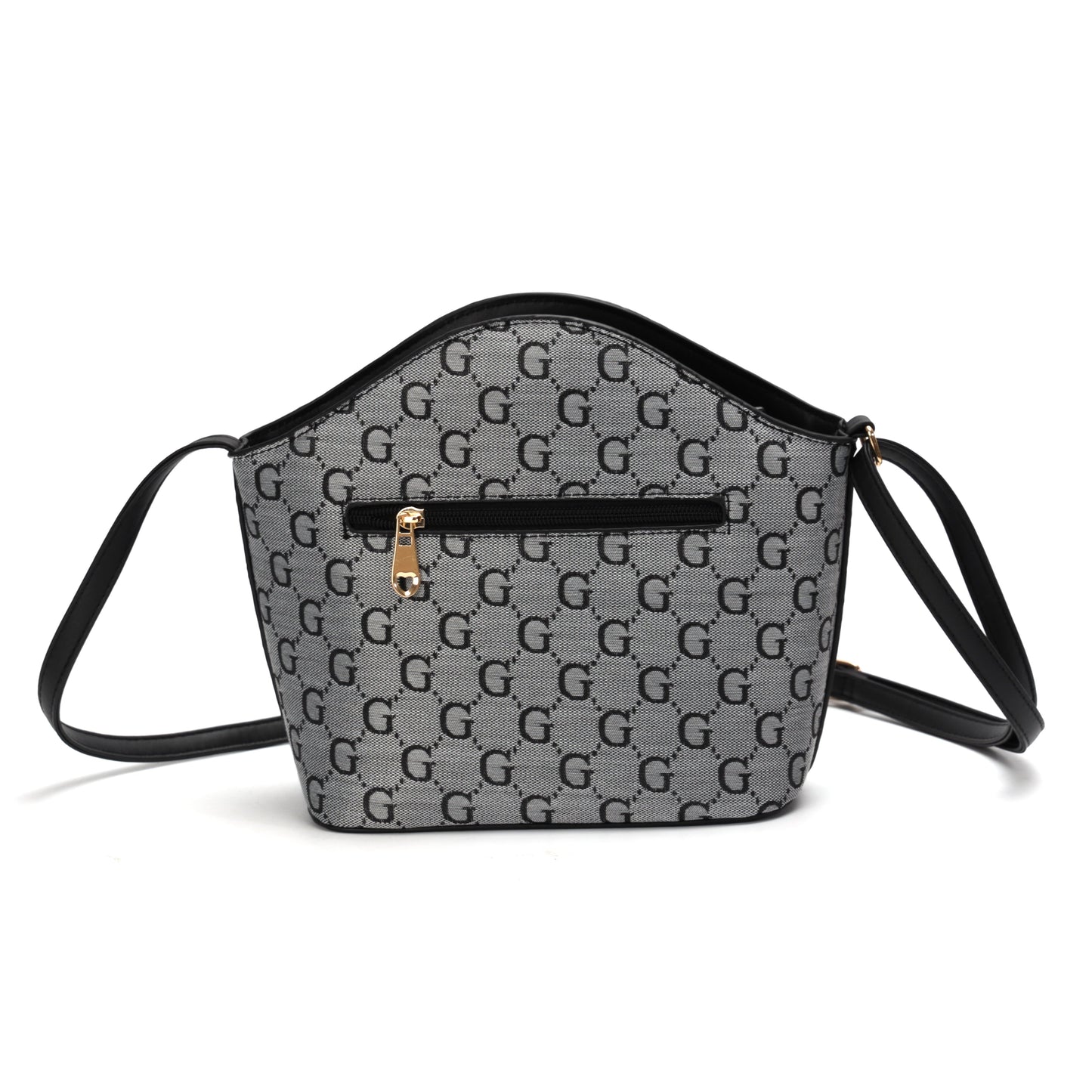 GESSY LOGO PRINT CROSSBODY BAG IN GREY