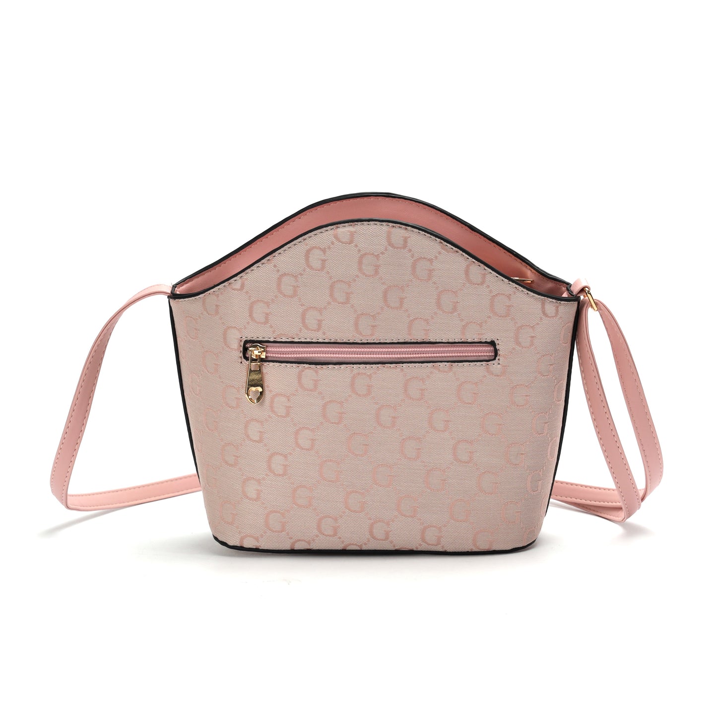 GESSY LOGO PRINT CROSSBODY BAG IN PINK