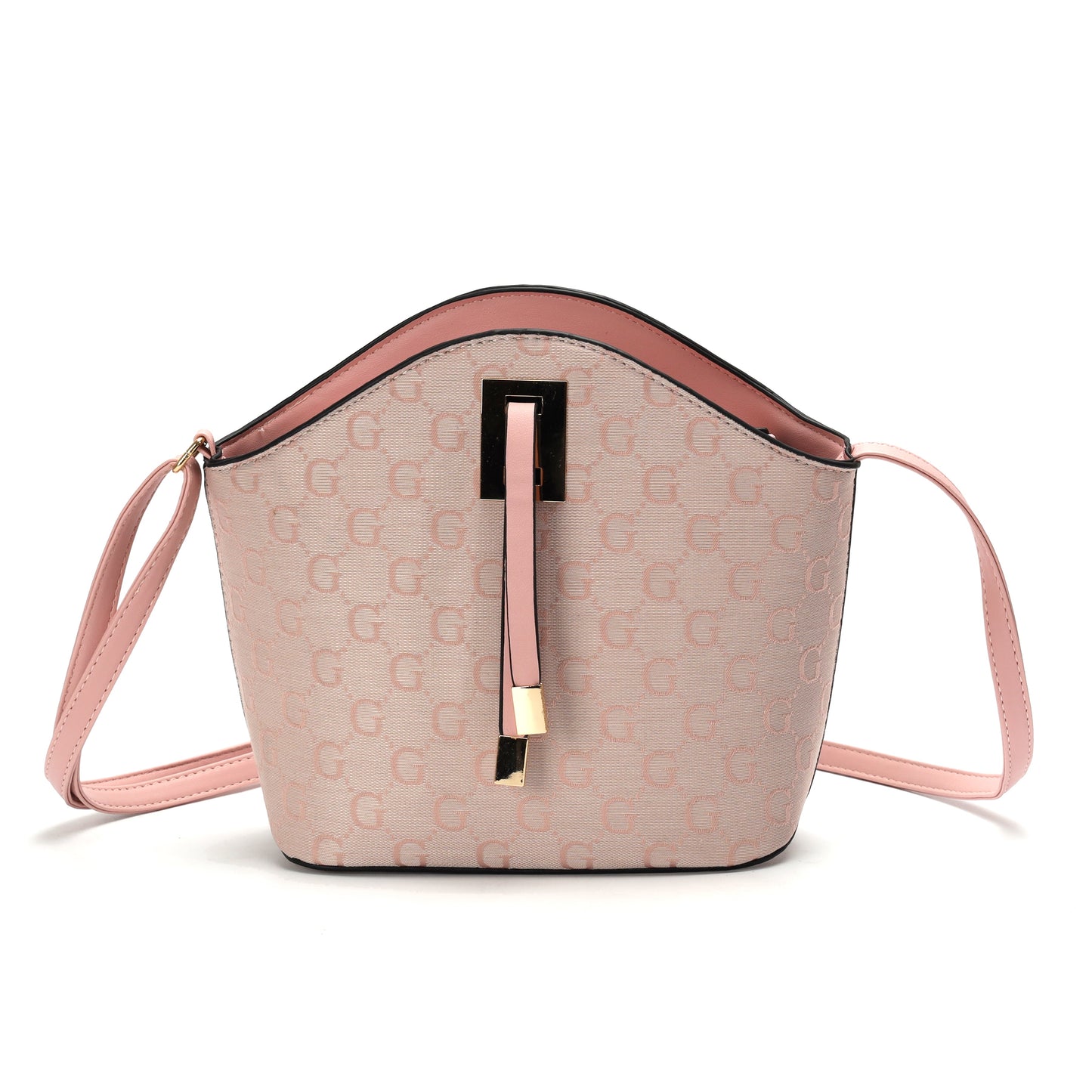 GESSY LOGO PRINT CROSSBODY BAG IN PINK