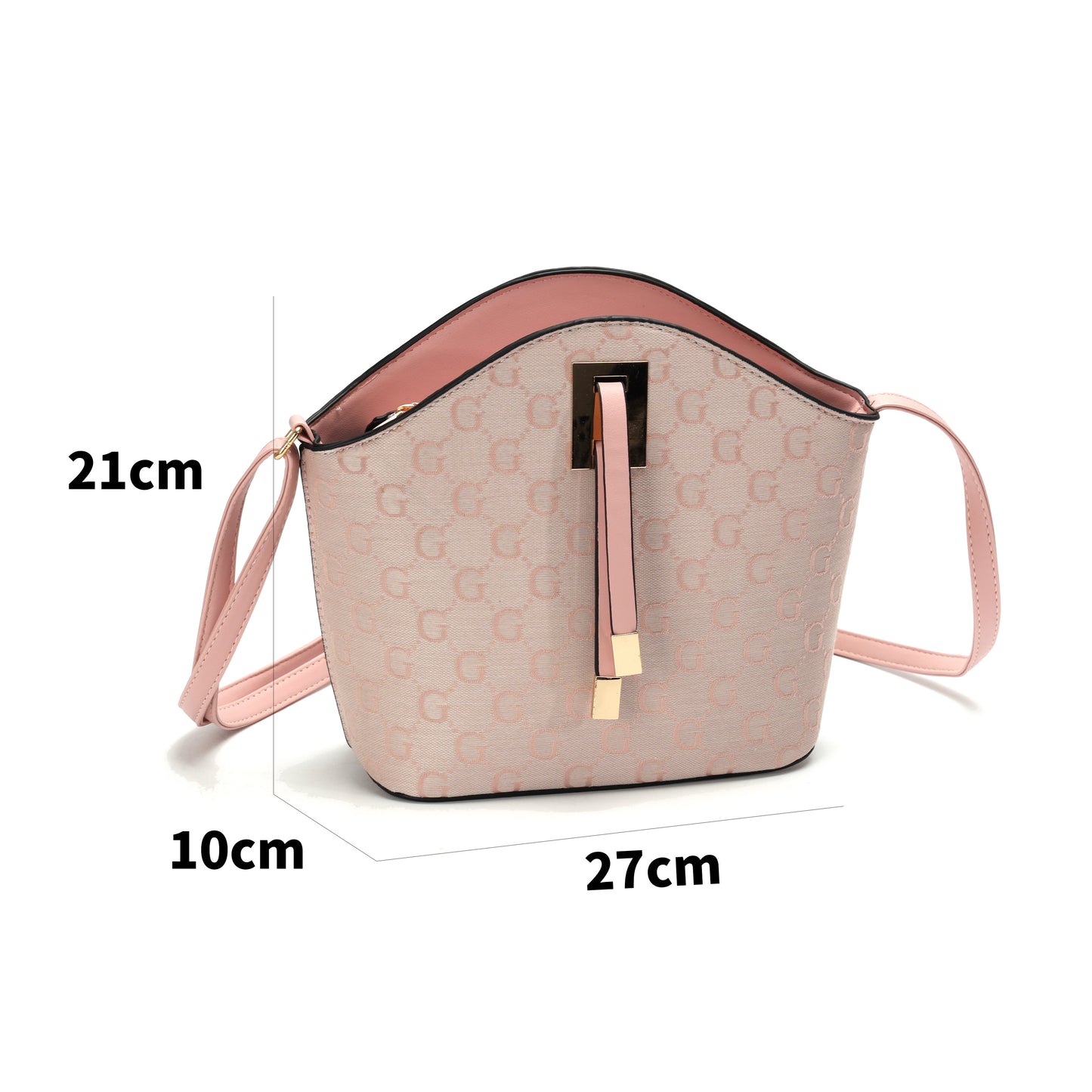 GESSY LOGO PRINT CROSSBODY BAG IN PINK