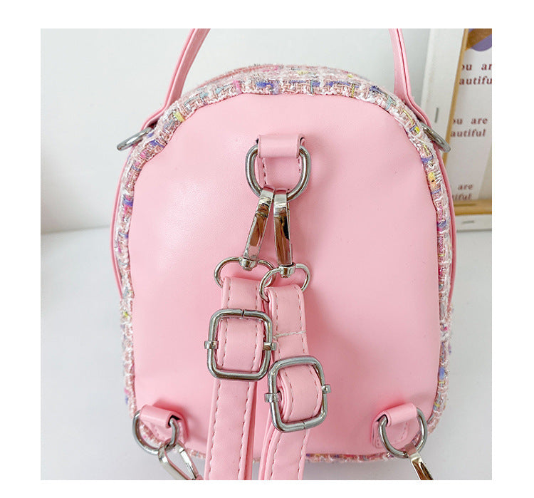 GESSY CUTE LITTLE BUNNY RABBIT DOLL PEARL-ENCRUSTED BACKPACK