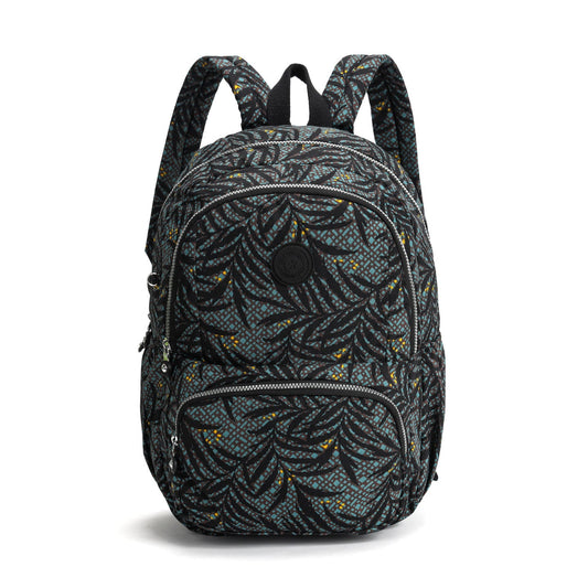 GESSY NYLON BIG CAPACITY BACKPACK LEAVES PRINT