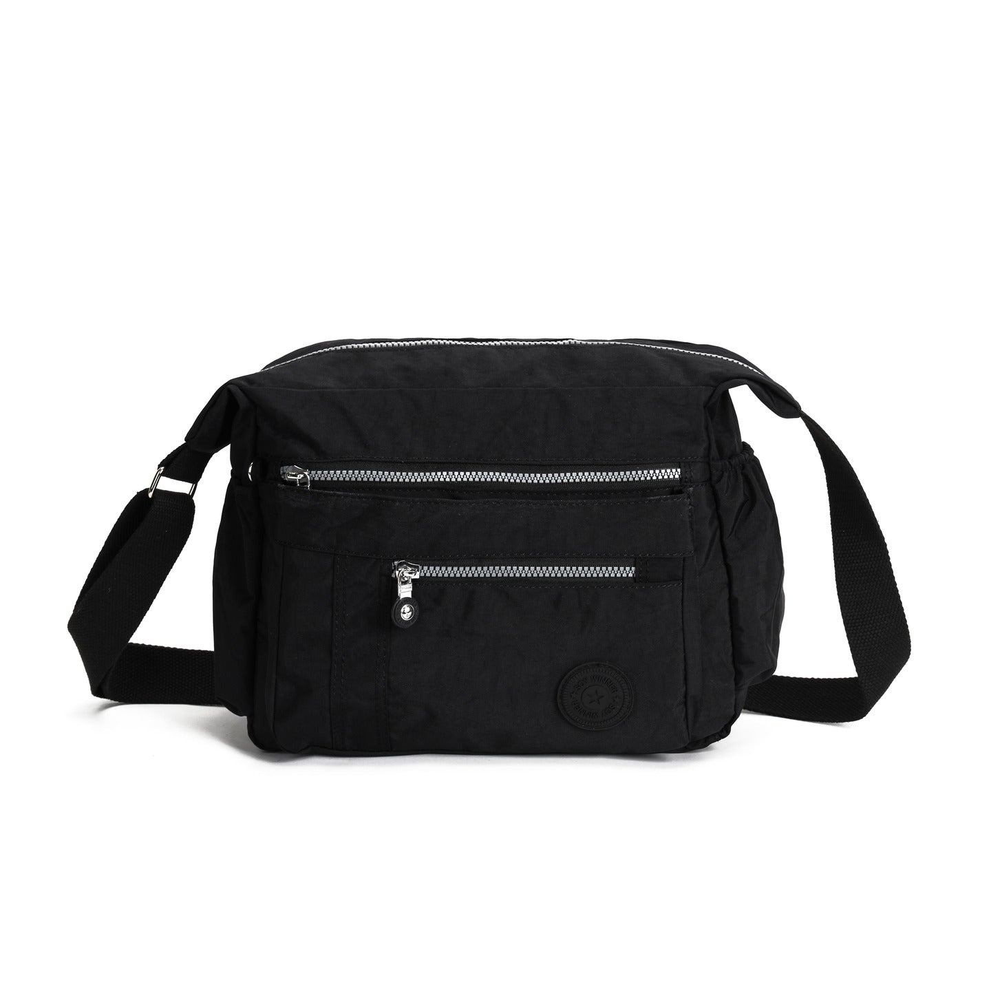 GESSY WATERPROOF UNISEX NYLON CROSSBODY BAG IN BLACK