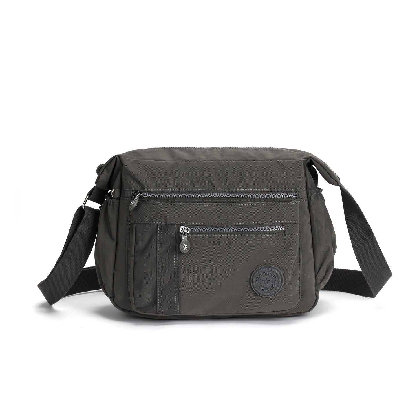 GESSY WATERPROOF UNISEX NYLON CROSSBODY BAG IN GREY