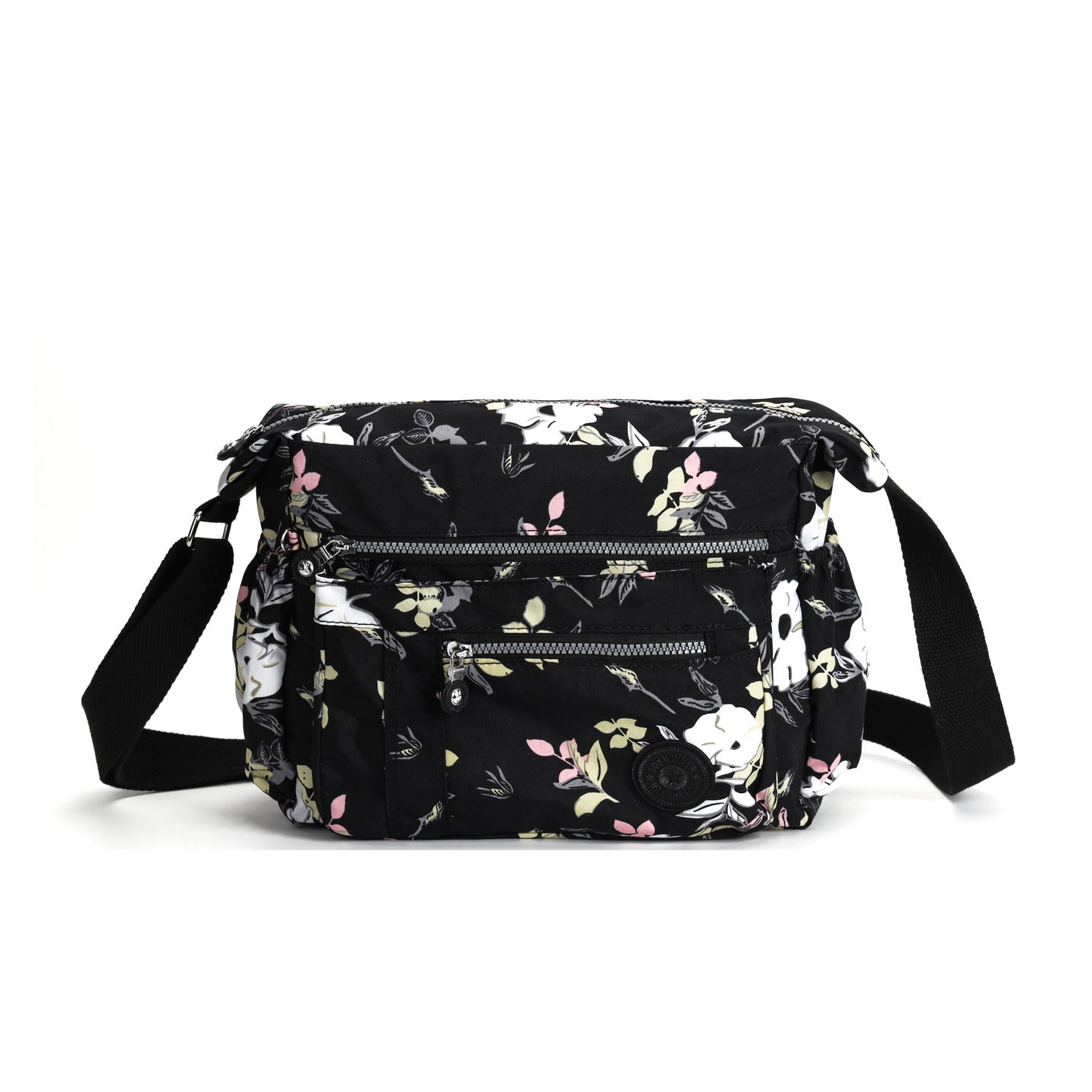GESSY FLORA PRINT WATERPROOF UNISEX NYLON CROSSBODY BAG