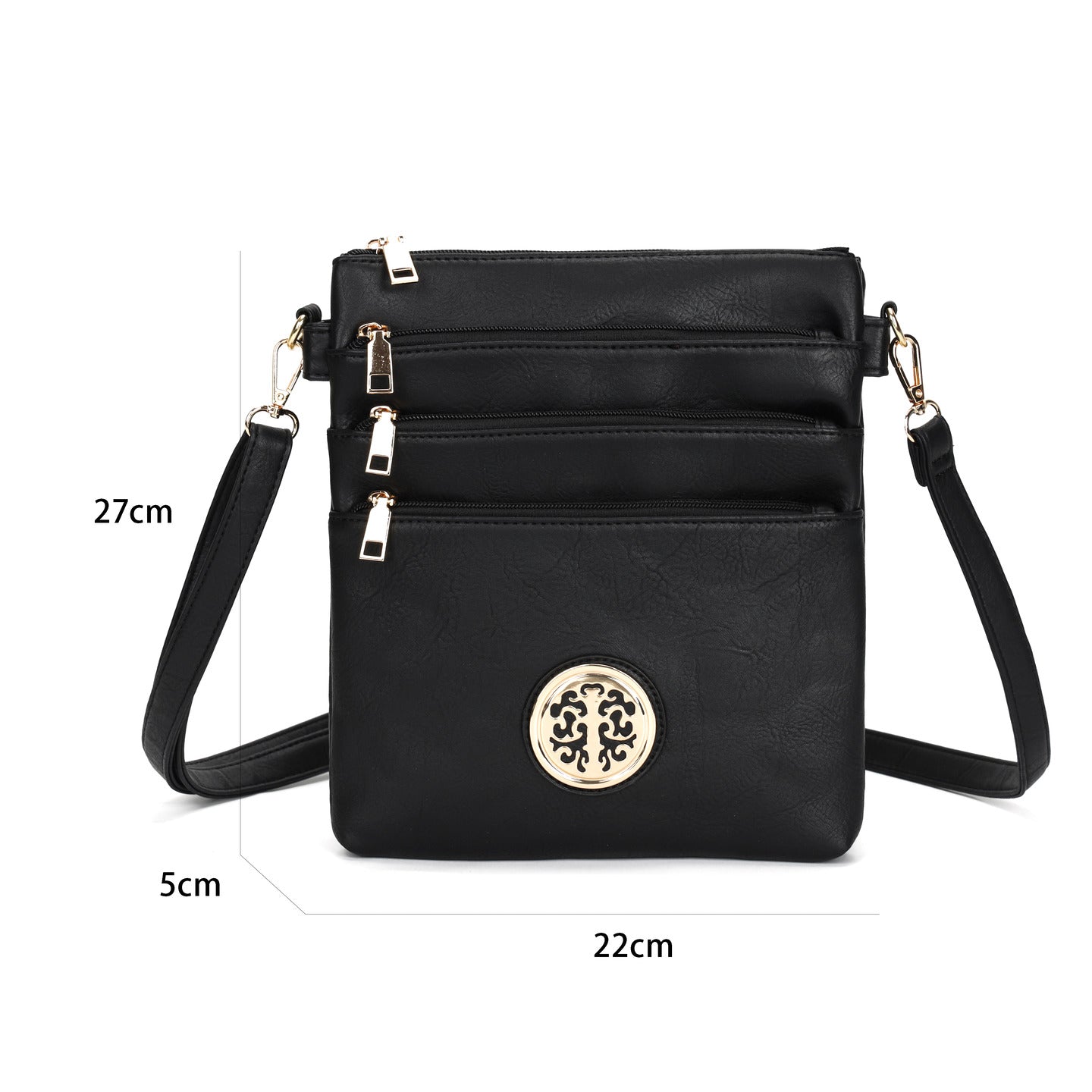 GESSY CROSSBODY BAG WITH BUTTON IN BLACK