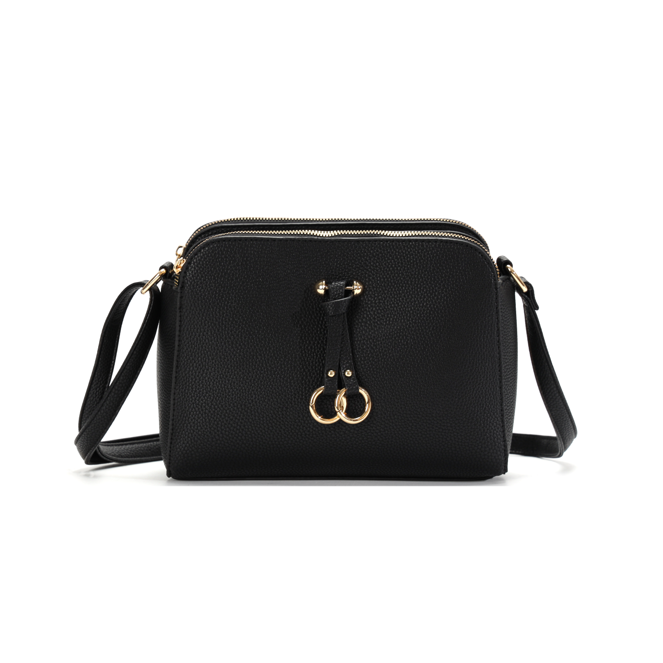 GESSY RING DECOR HANDBAG IN BLACK