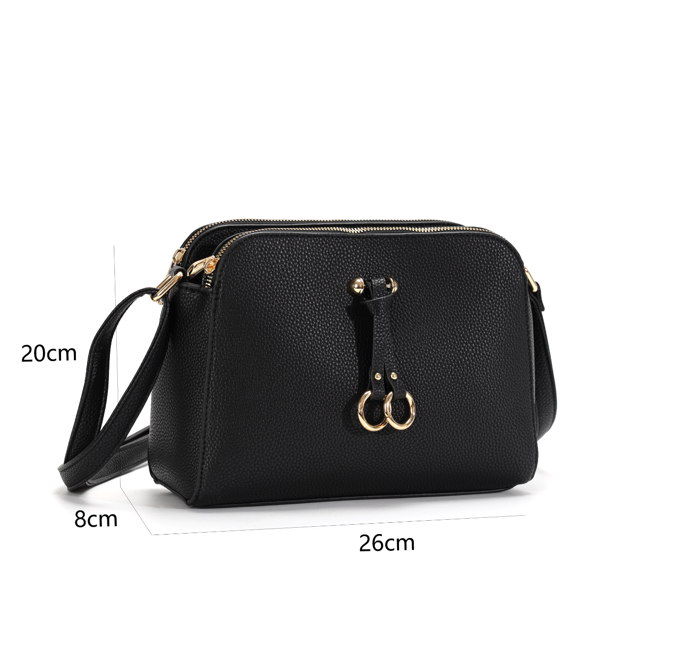 GESSY RING DECOR HANDBAG IN BLACK