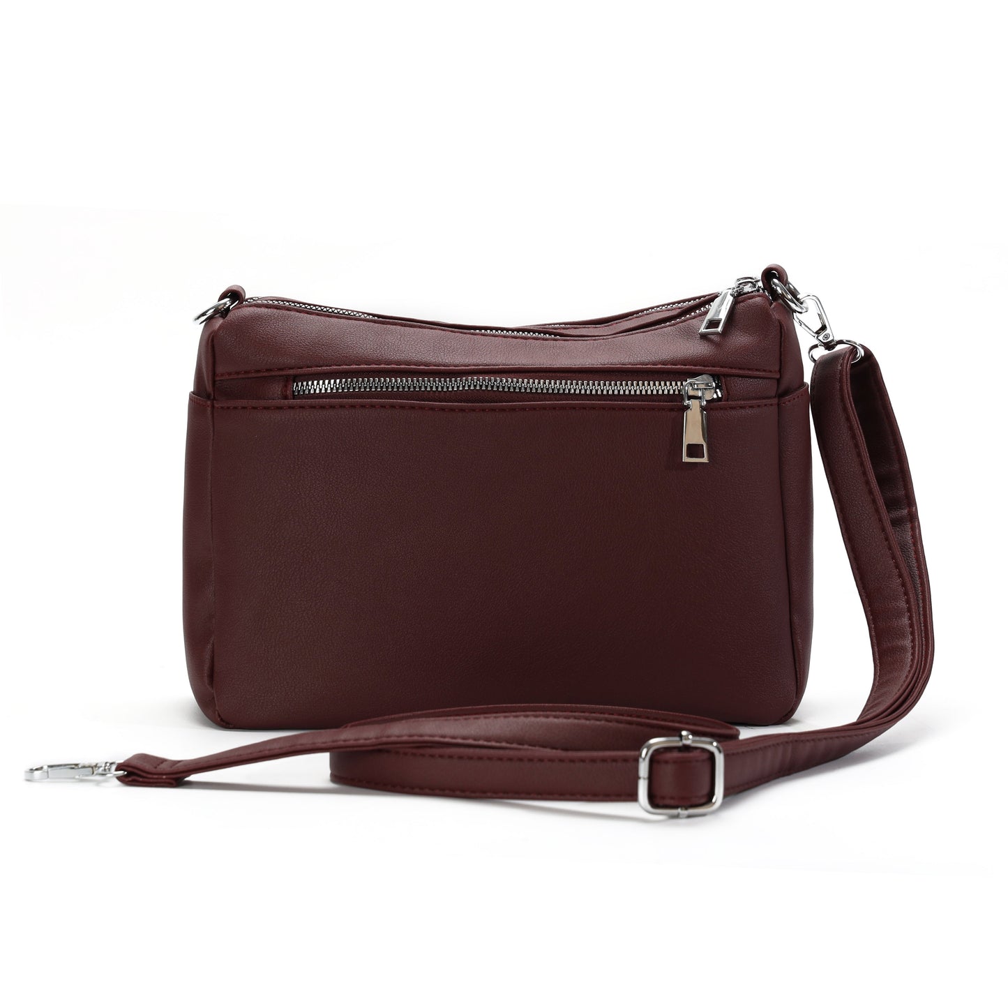 GESSY TASSLE ZIP CROSSBODY BAG IN WINE