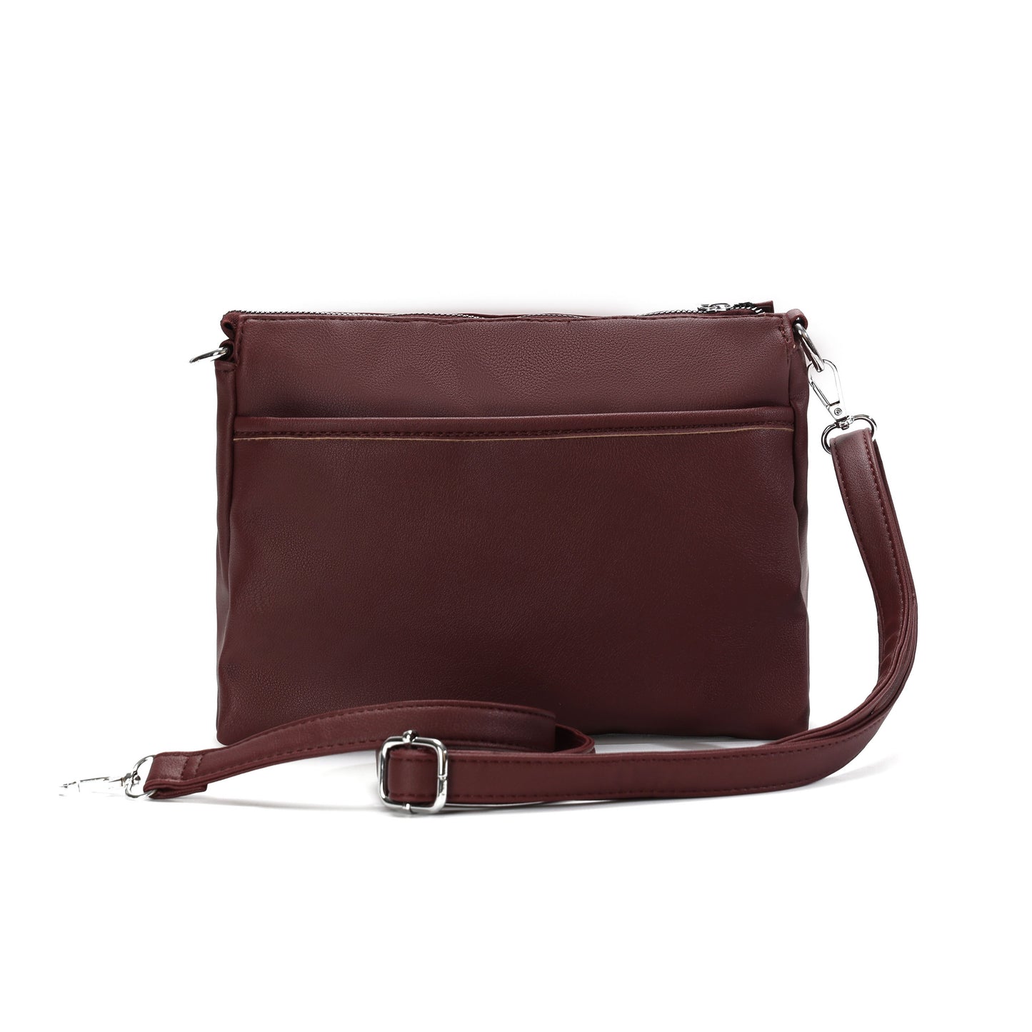 GESSY TRIPLE ZIP CROSSBODY BAG IN WINE