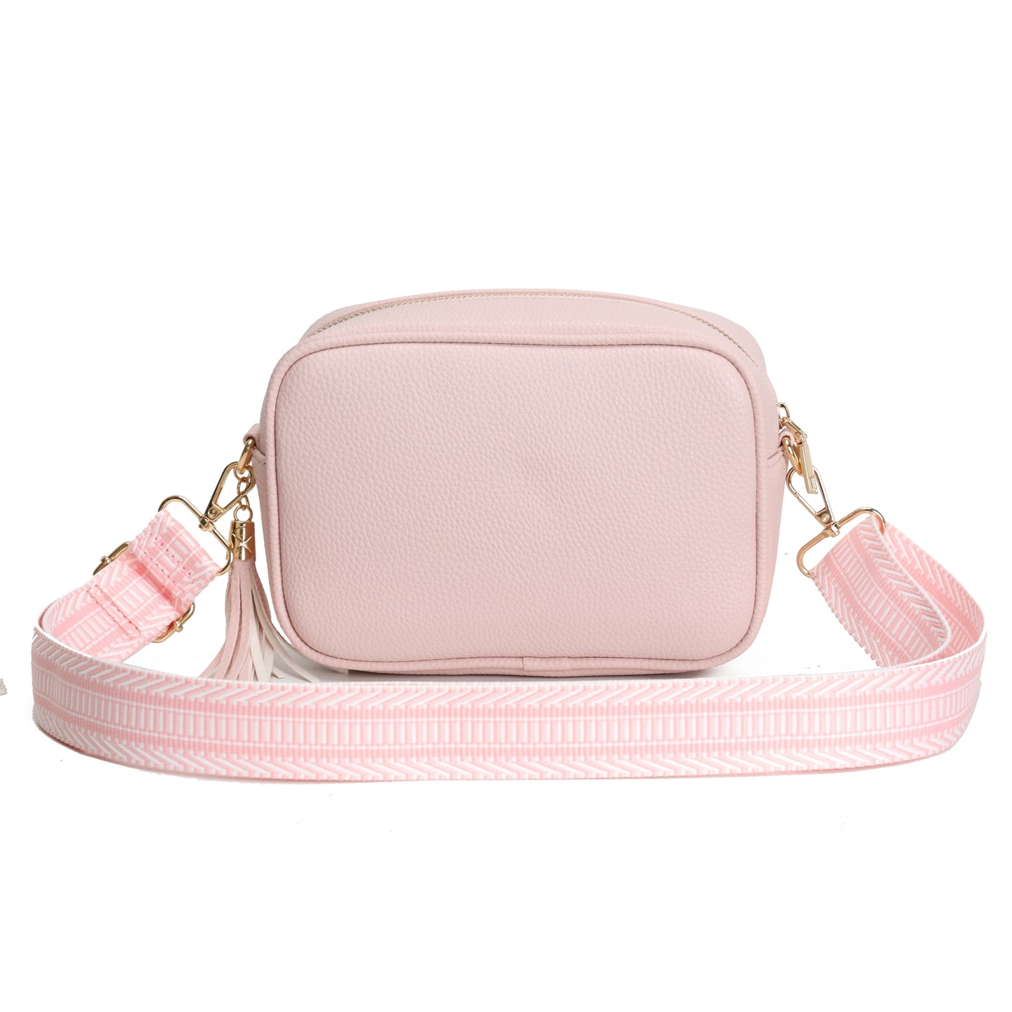 GESSY CAMERA TASSEL CLUTCH BAG WITH OPTIONAL PATTERNED SHOULDER STRAP