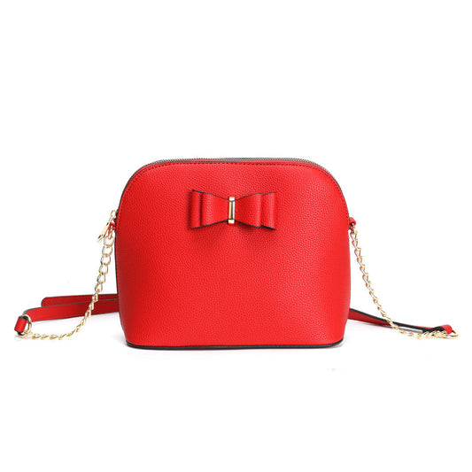 GESSY FRONT BOW TIE DECOR CROSS BODY BAG IN RED