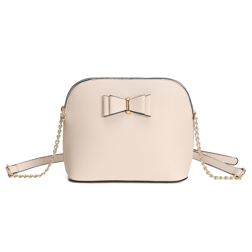 GESSY FRONT BOW TIE DECOR CROSS BODY BAG IN CREAM