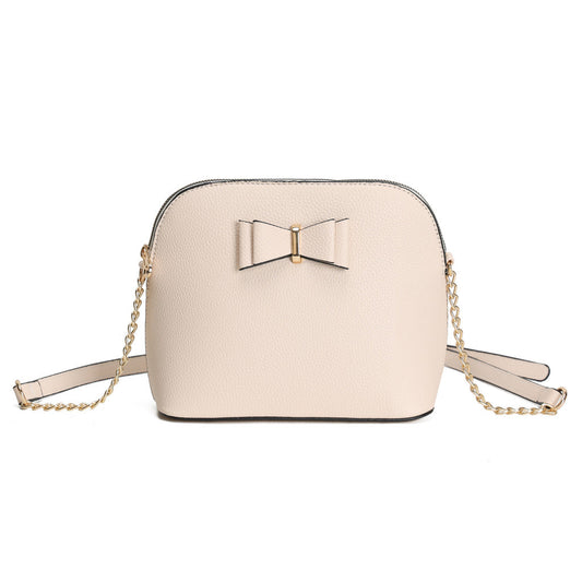 GESSY FRONT BOW TIE DECOR CROSS BODY BAG IN CREAM