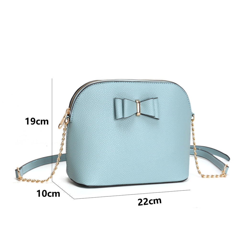 GESSY FRONT BOW TIE DECOR CROSS BODY BAG IN LIGHT BLUE