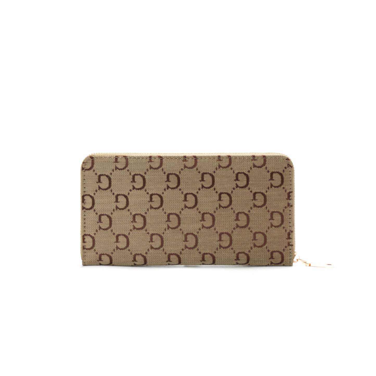 GESSY LOGO PRINT LONG PURSE WITH BOW TIE IN BROWN