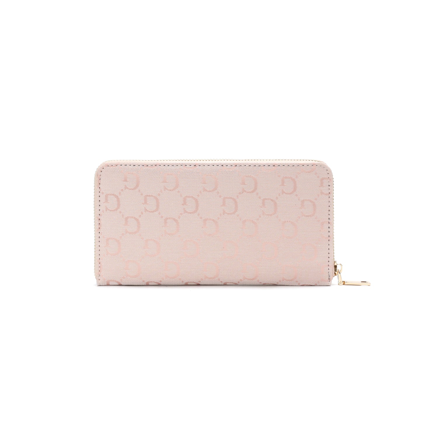 GESSY LOGO PRINT LONG PURSE WITH BOW TIE IN PINK
