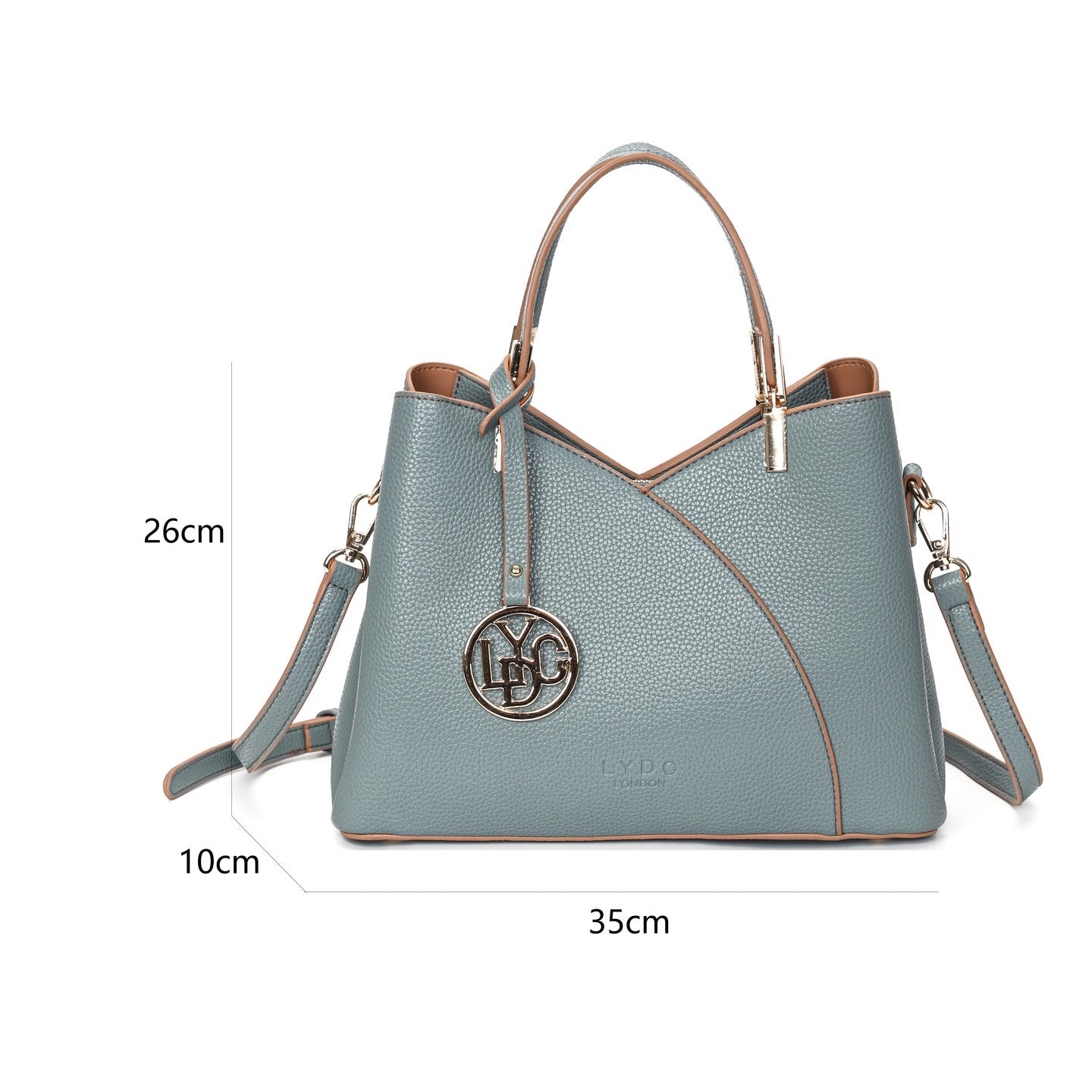 LYDC IRREGULAR LEATHER HANDBAG WITH METAL LOGO PAD IN LIGHT PINK