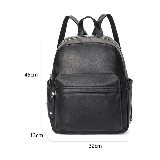 GESSY FAUX LEATHER PACKBAG IN BLACK