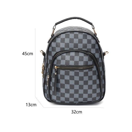 GESSY CHECKERBOARD BACKPACK IN BLACK