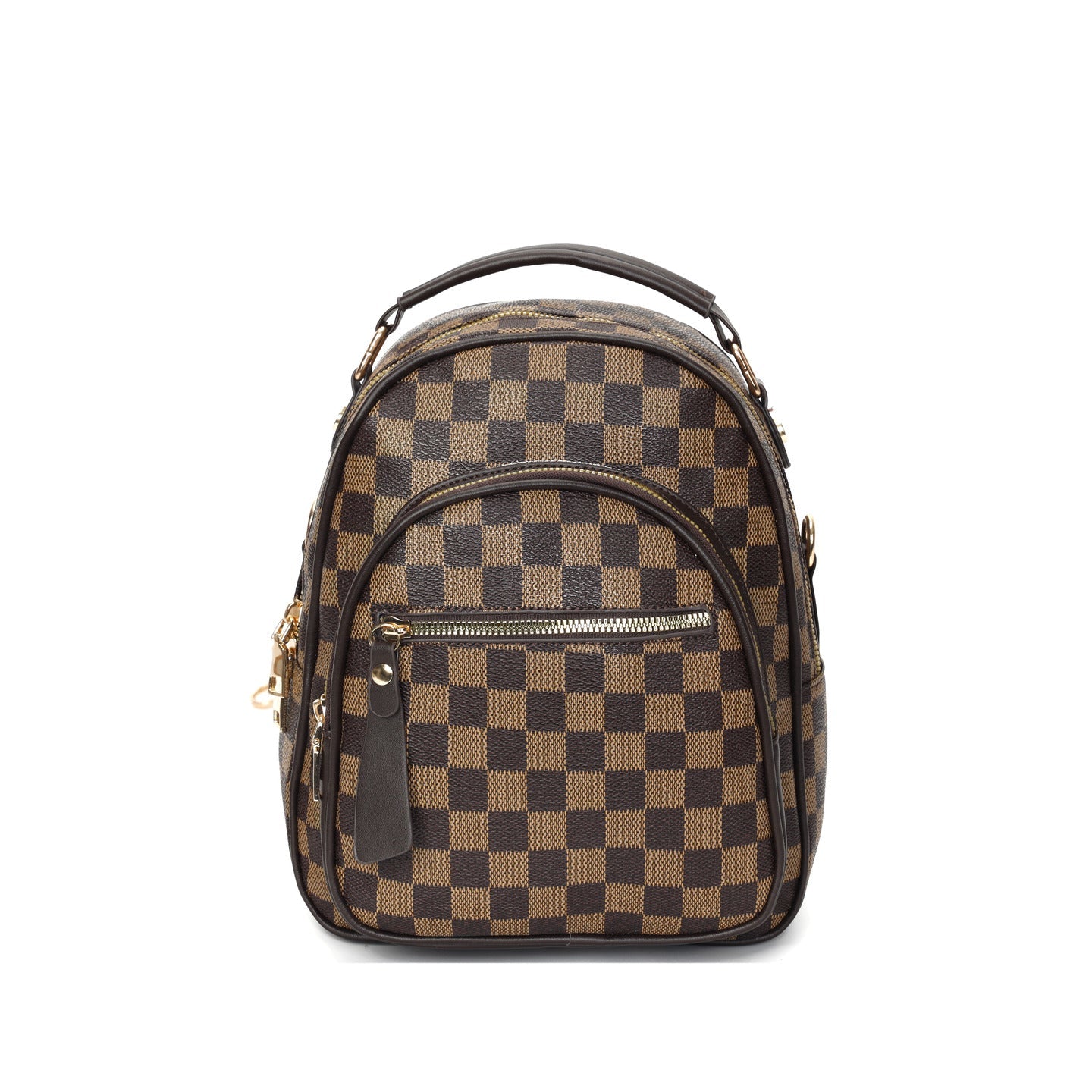 GESSY CHECKERBOARD BACKPACK IN COFFEE