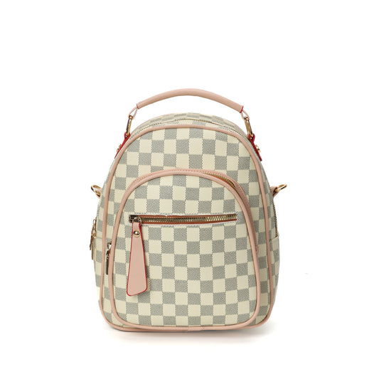 GESSY CHECKERBOARD BACKPACK IN WHITE