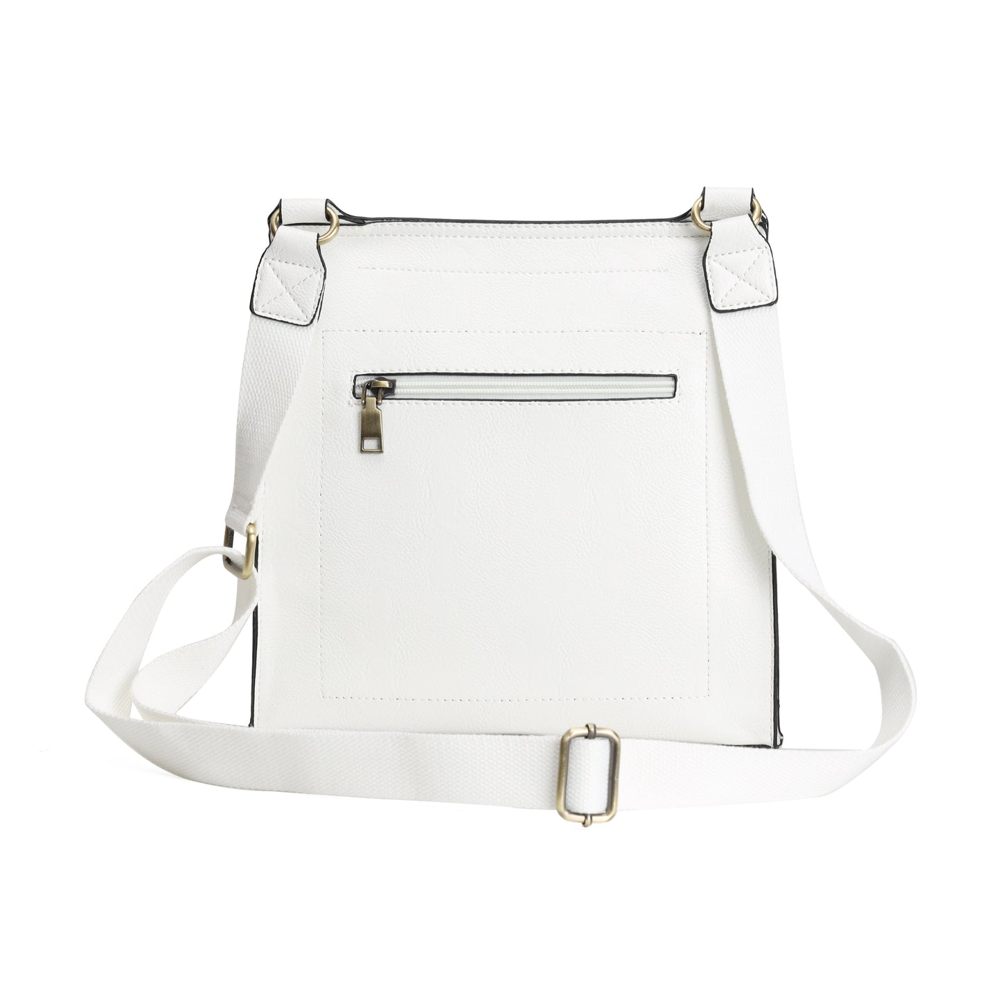 GESSY MESSENGER CROSS BODY BAG TWIST LOCKER IN WHITE