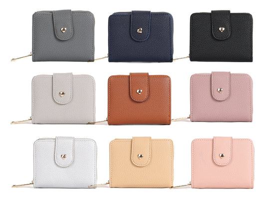 GESSY SOLID COLOR SMALL FOLD PURSE