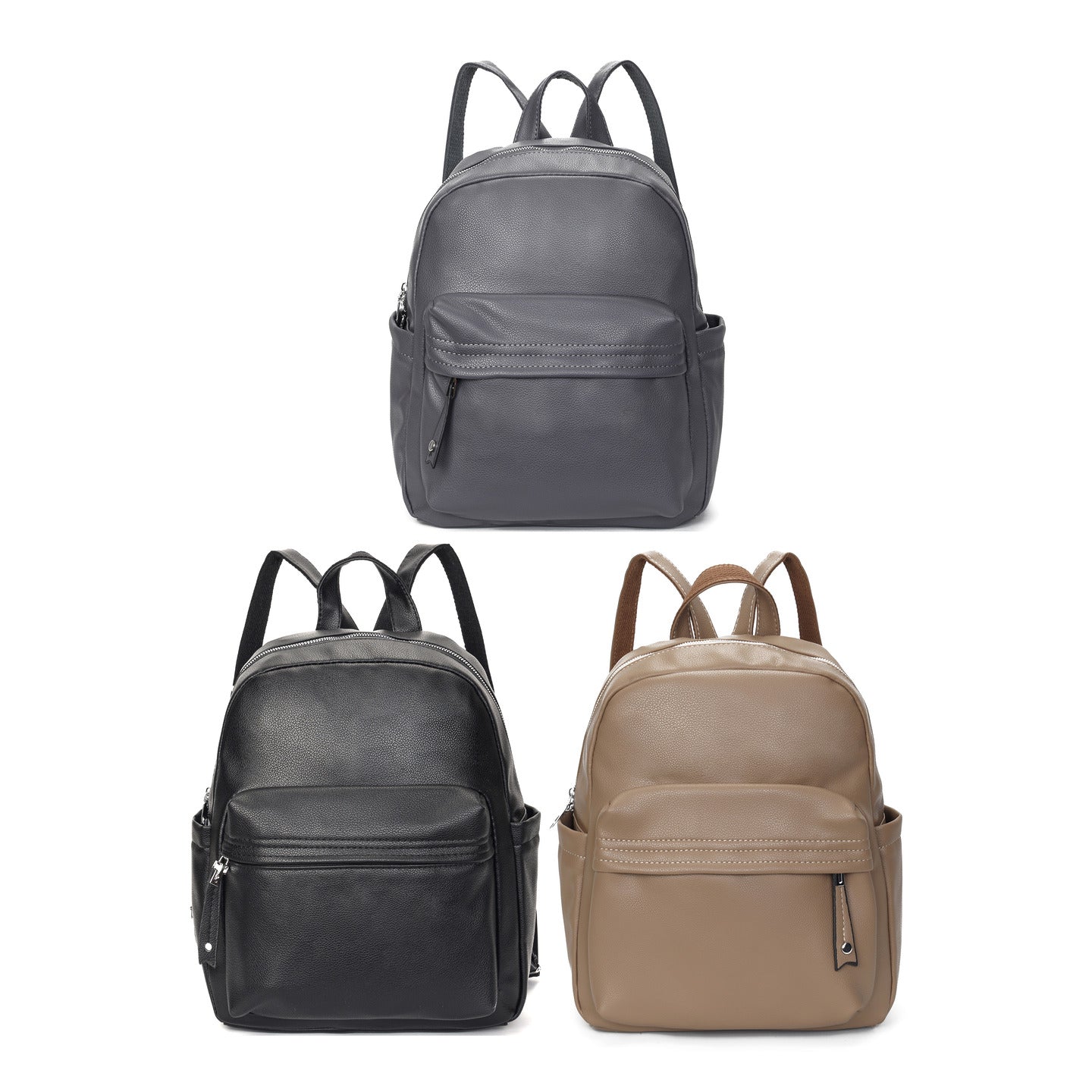 GESSY FAUX LEATHER PACKBAG IN GREY